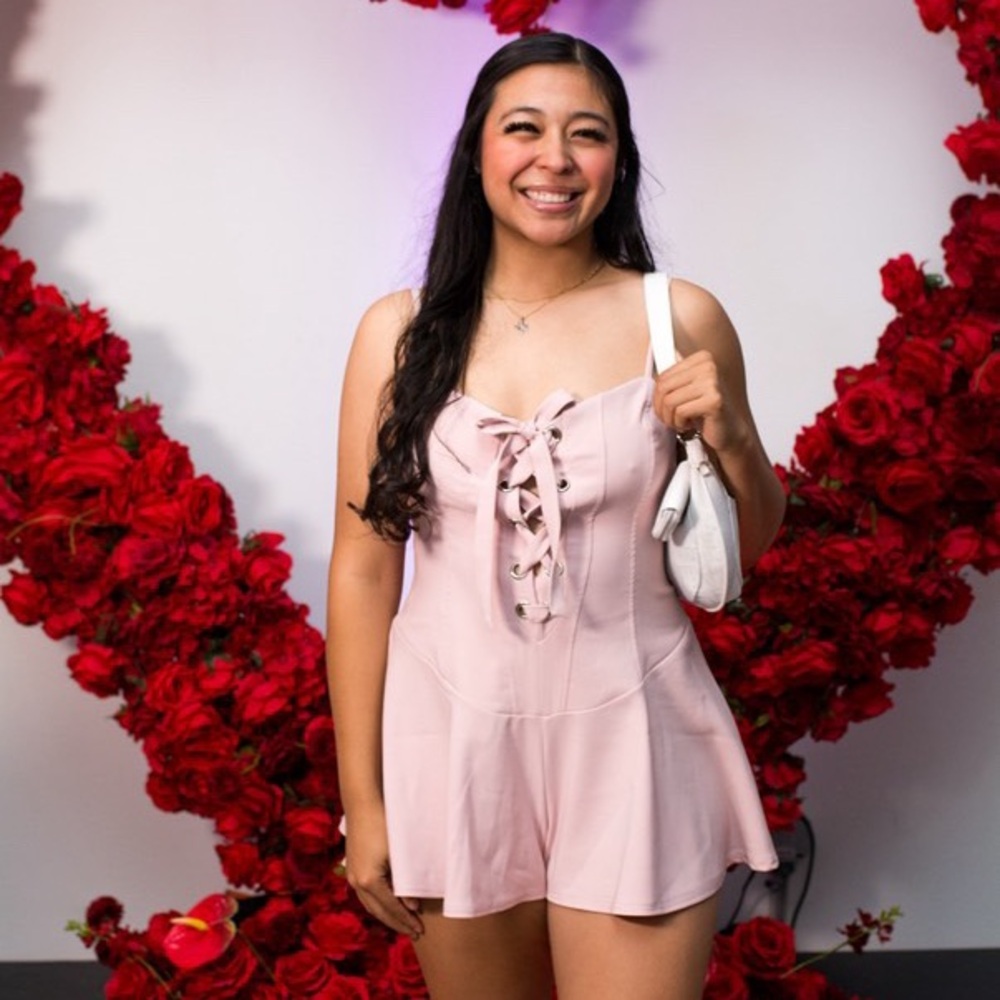 Pink Bow Tie in the front | Jumpsuit